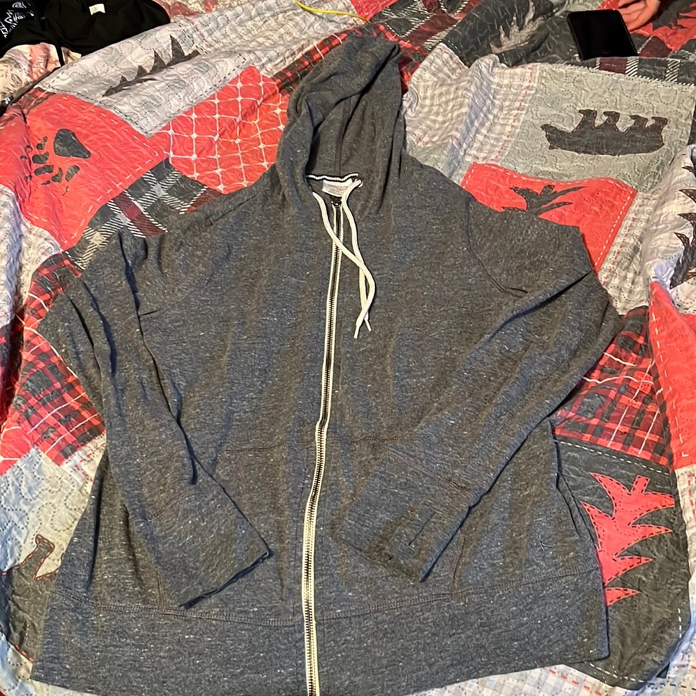 Gray, zip up long sleeve